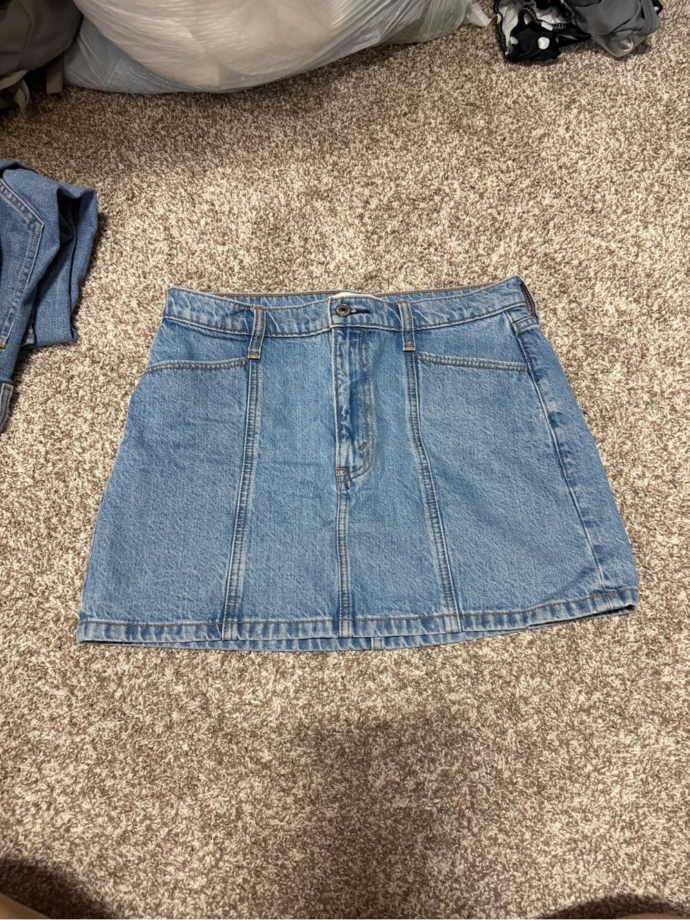 Abercrombie & Fitch Medium Blue Denim Mini Skirt